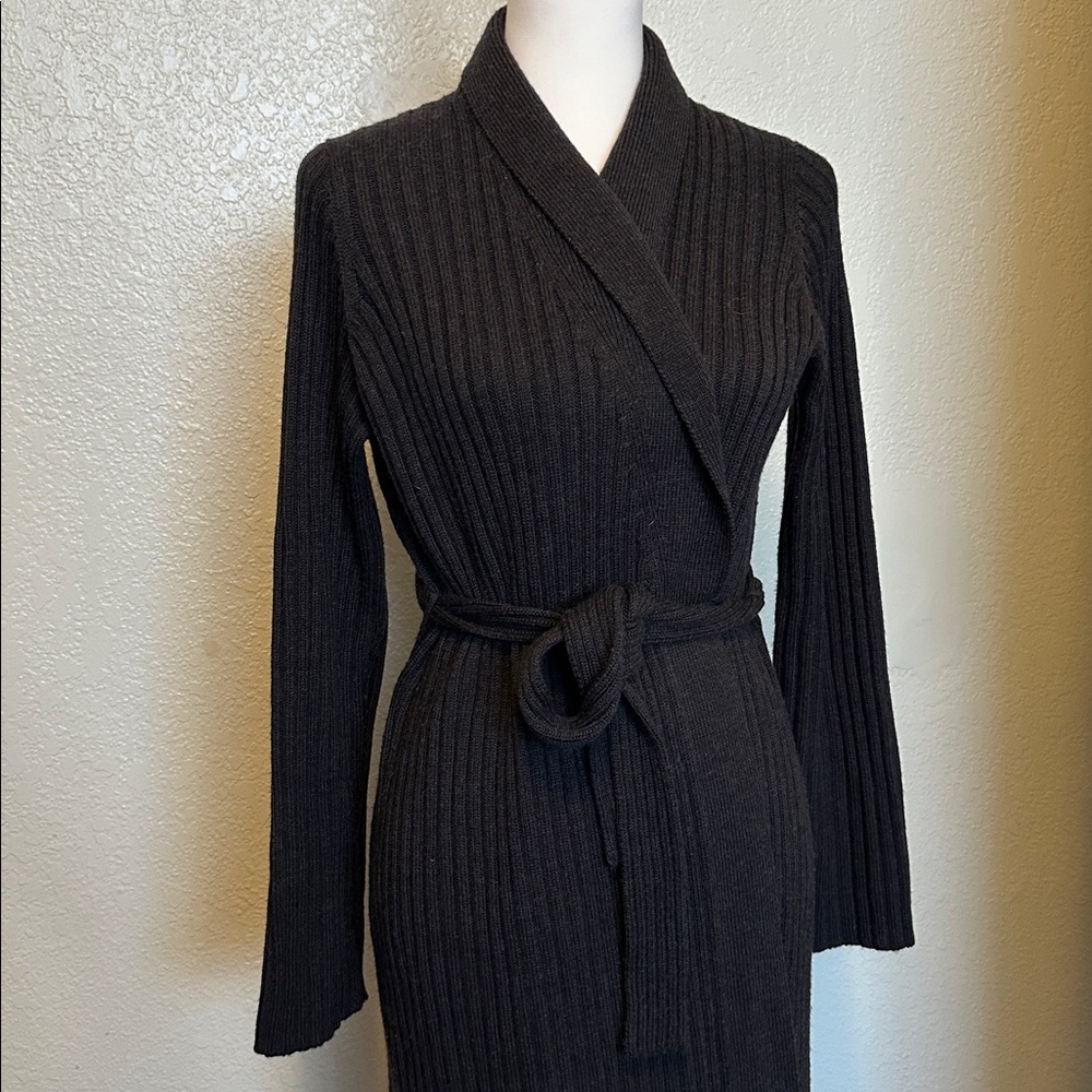 Lauren Ralph Lauren Merino Wool Cardigan Gray EUC M - Picture 3 of 4